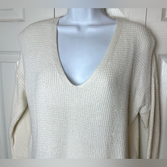 MADEWELL Oceanside Sweater Ivory Cream Pullover Knit VNeck J.Crew Casual Work - Picture 6 of 9
